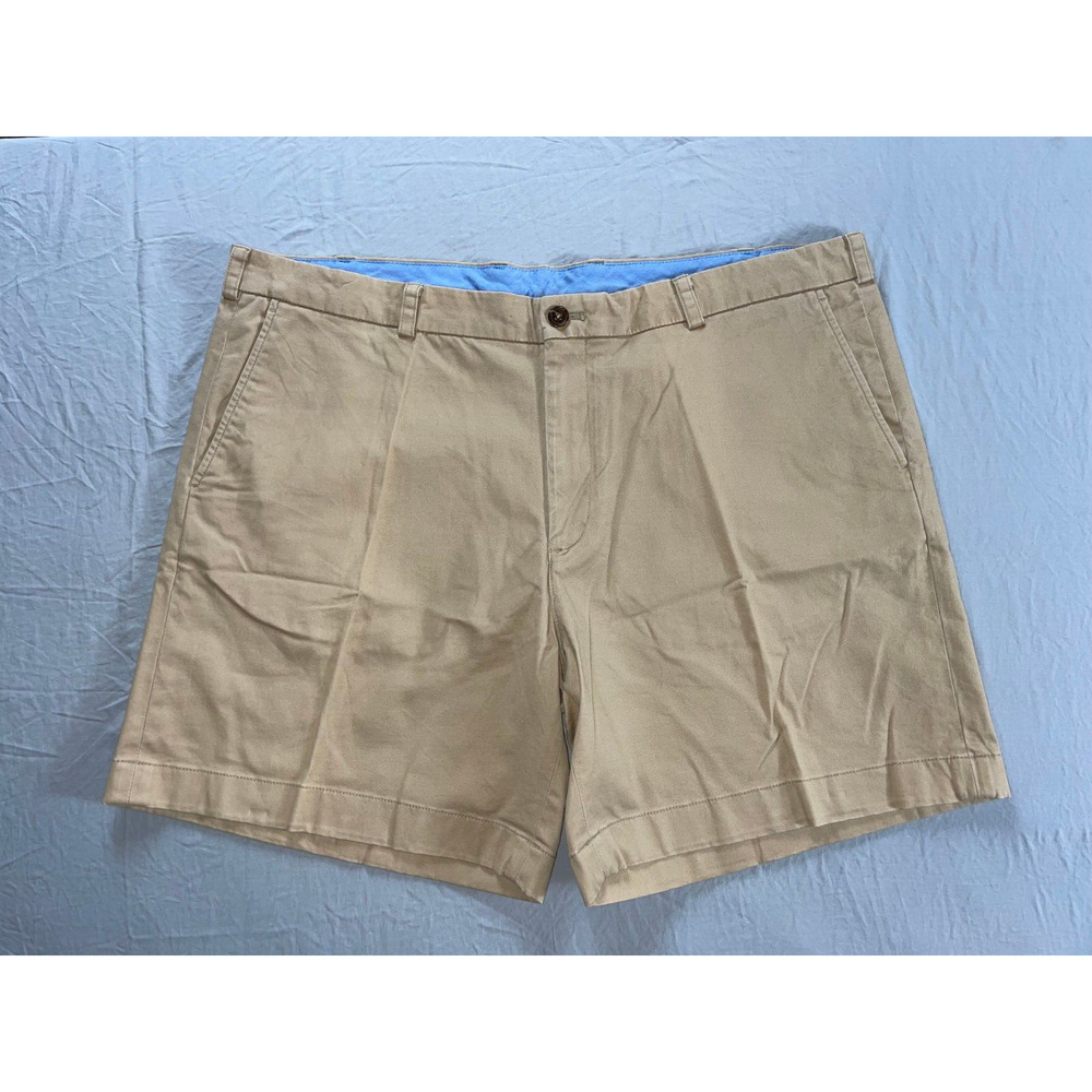 Brooks Brothers Flat Front Stretch Cotton Chino Shorts. Beige, Men's 42. EUC!!